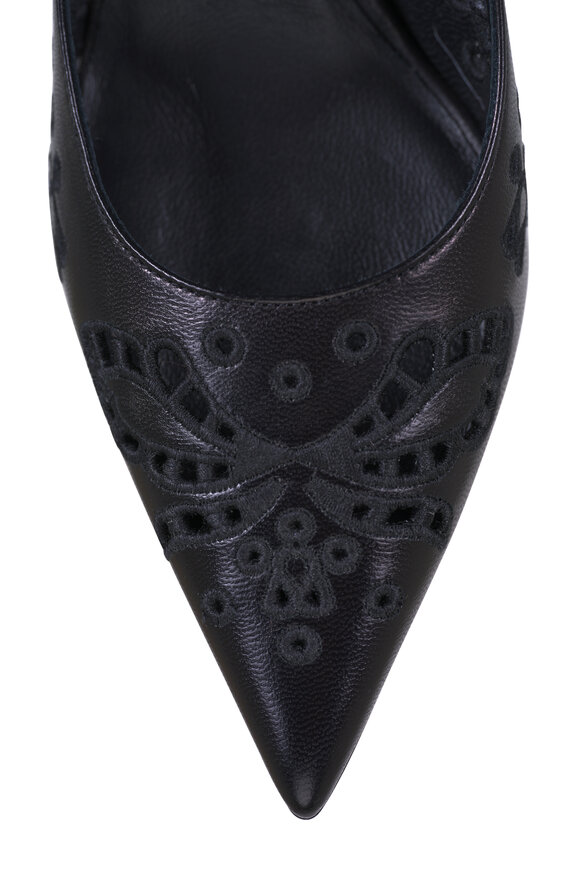 Jimmy Choo Love Black Embroidered Leather Pump, 85mm - view 5