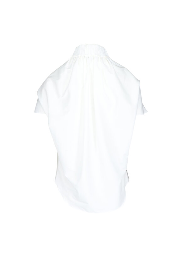 khaite newyork フリルブラウス Khaite - Fritz Chalk White Cropped Top | Mitchell Stores