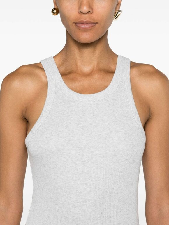 Totême - Curved Light Gray Rib Tank Top