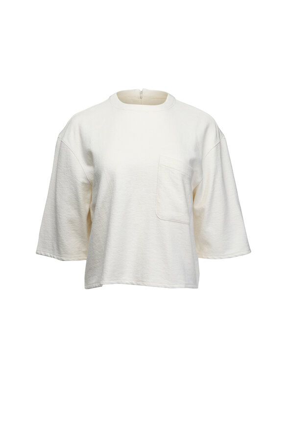 Totême - Sand Linen Curved Seam T-Shirt | Mitchell Stores