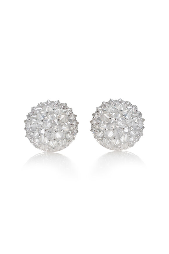 Nam Cho 18k White Gold Diamond Spike Clip On Earring - view 1