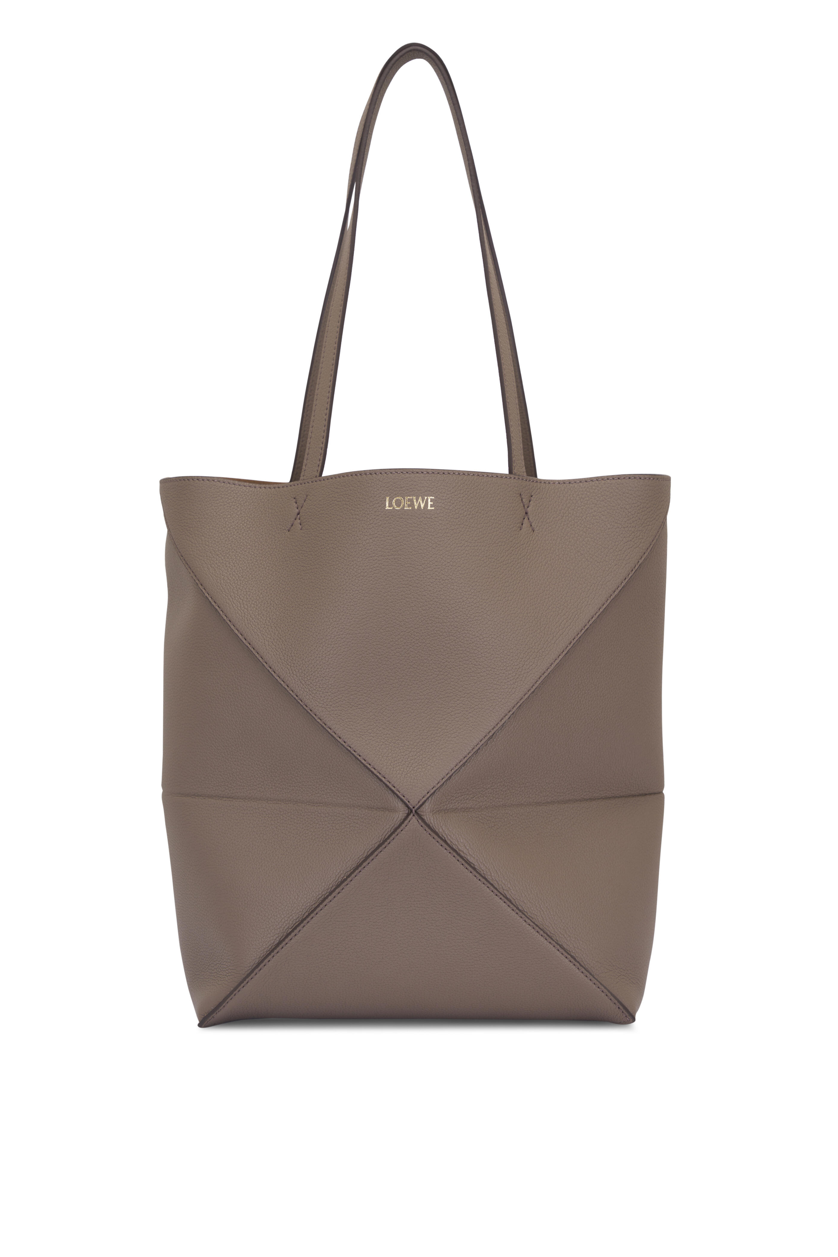 Loewe - Medium Fold Puzzle Taupe Leather Tote