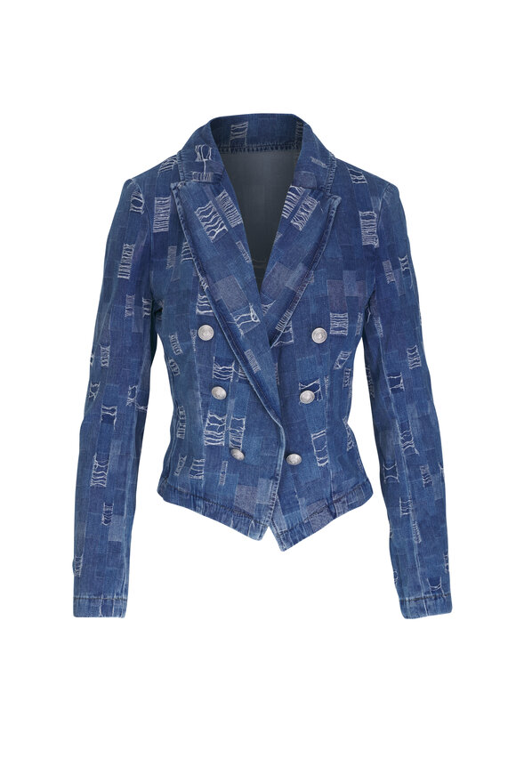 L'Agence - Wayne Open-Front Tuscon Denim Blazer 