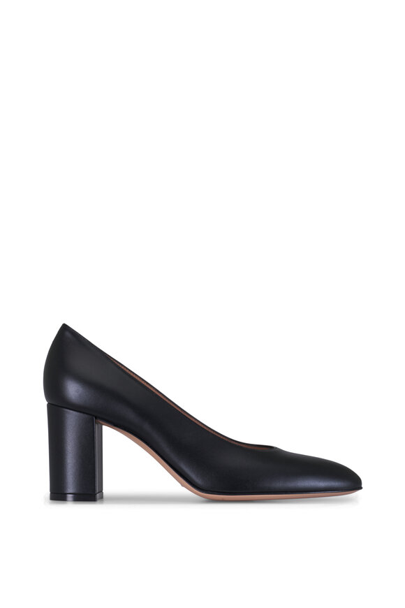 Gianvito Rossi Vitello Black Leather Block Pump, 70mm - view 2