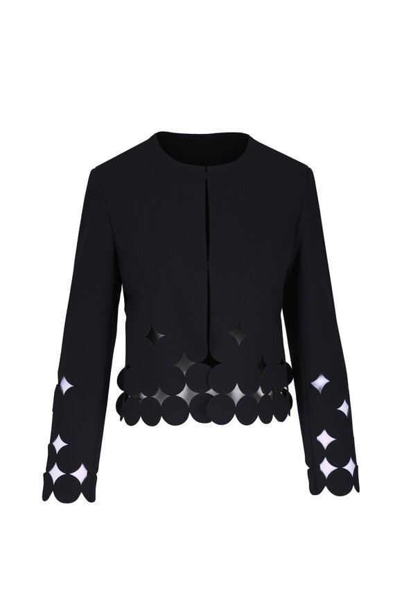 Akris Punto Black Cut Out Dot Boxy Jacket