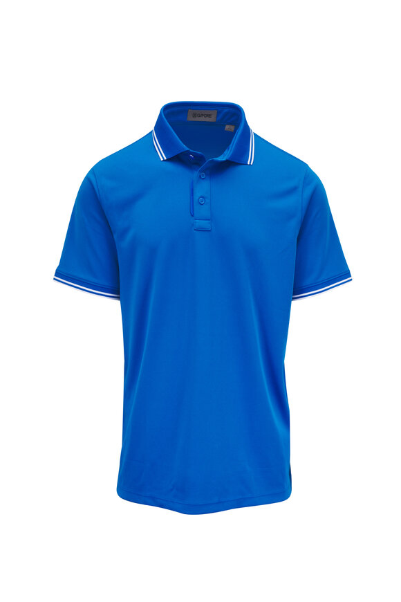 G/Fore Blue & White Tipped Performance Piqué Polo