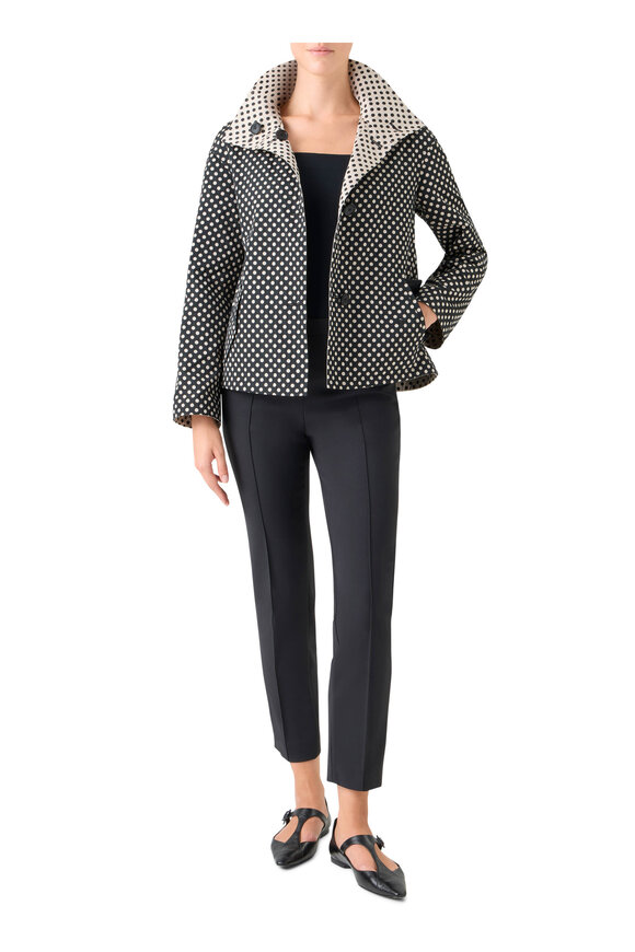 Akris Punto Black & Cream Reversible Polka Dot Jacket - view 2