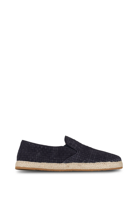 Brunello Cucinelli - Blue Woven Suede Espadrille Loafer