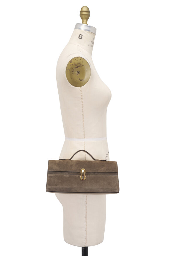 Savette Slim Symmetry Brown Suede Pochette - view 5