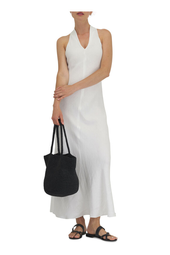 Peter Cohen - Vest Tank White Stretch Linen Maxi Dress