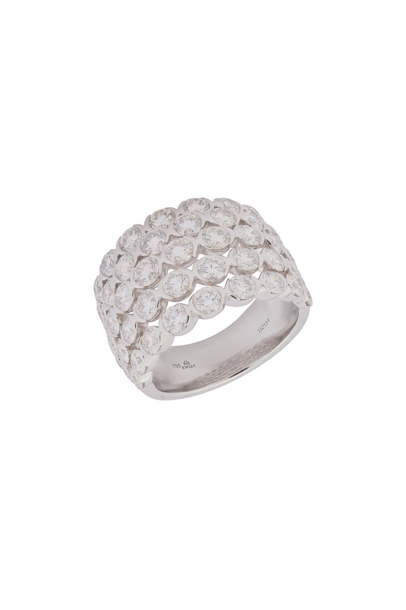 Kwiat 18k White Gold Lyric 5 Row Diamond Cocktail Ring