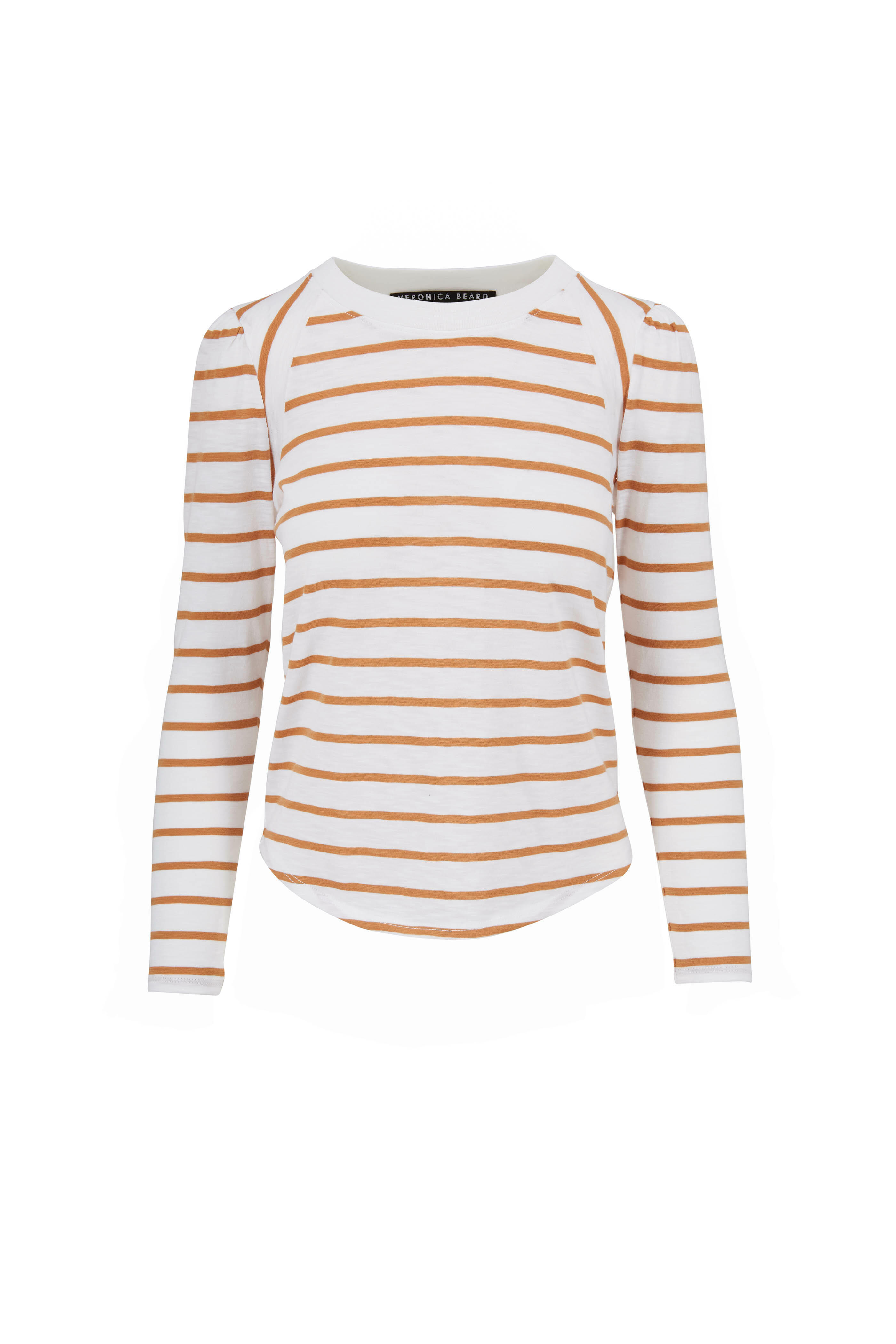 Veronica Beard - Mason White & Chocolate Stripe Baseball Tee