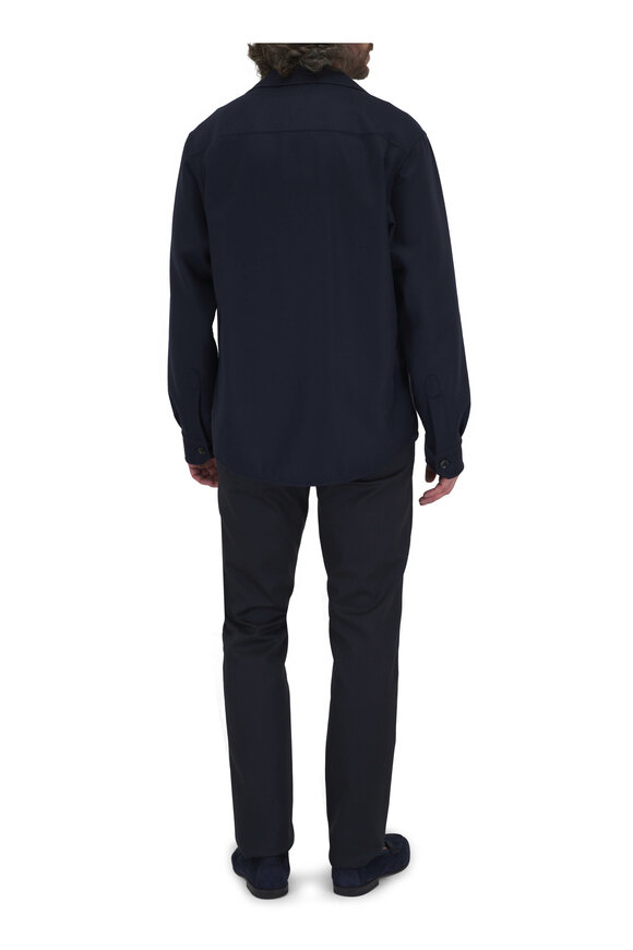 Brioni - Navy Wool & Cotton Five Pocket Pant 