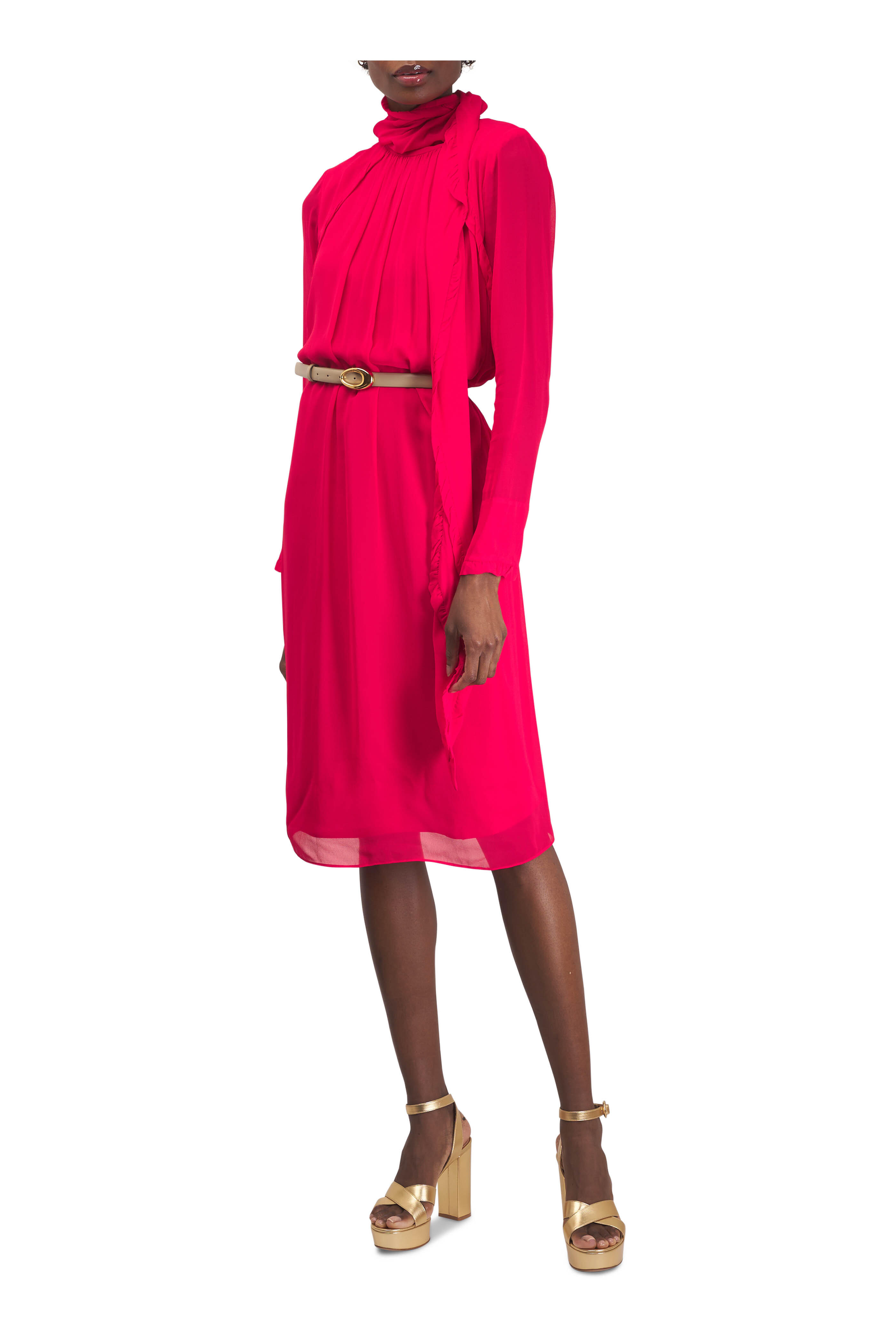 Dorothee Schumacher - Sheer Twist Lollipop Turtleneck Dress