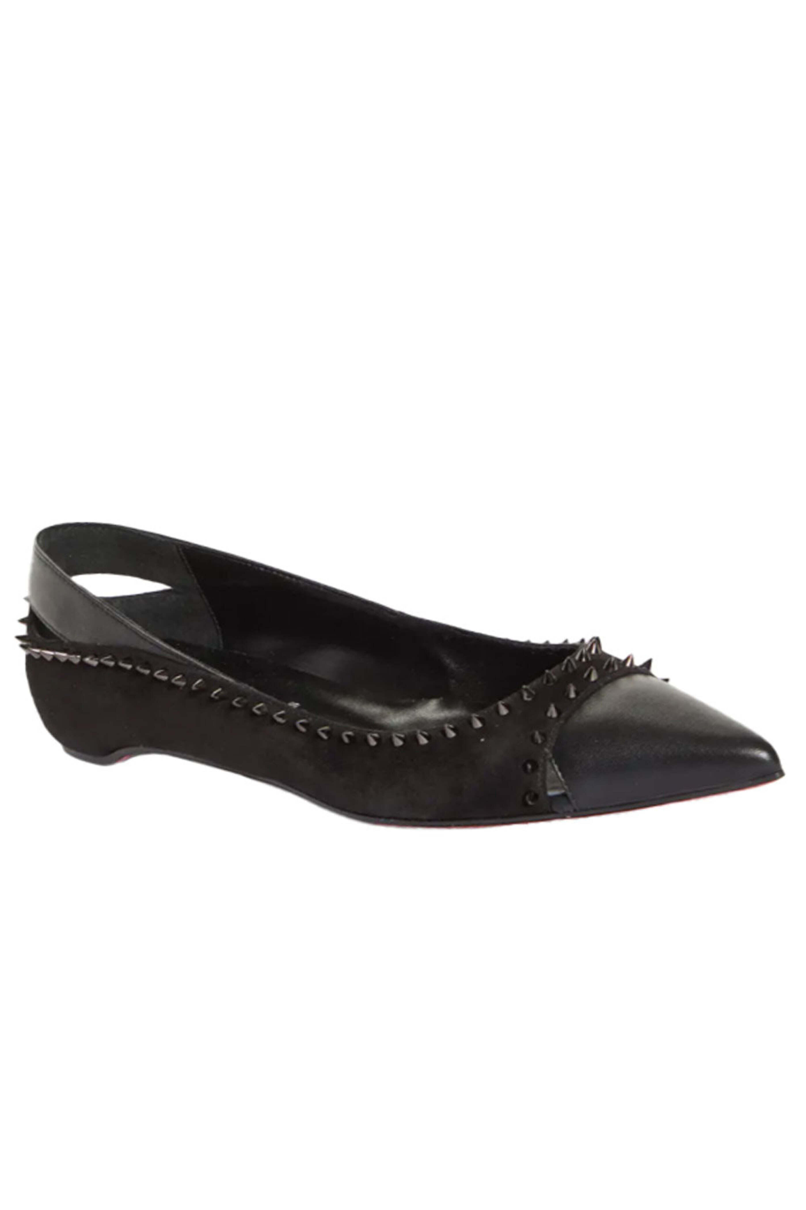 Christian Louboutin - Duvettina Spikes Flat in Black