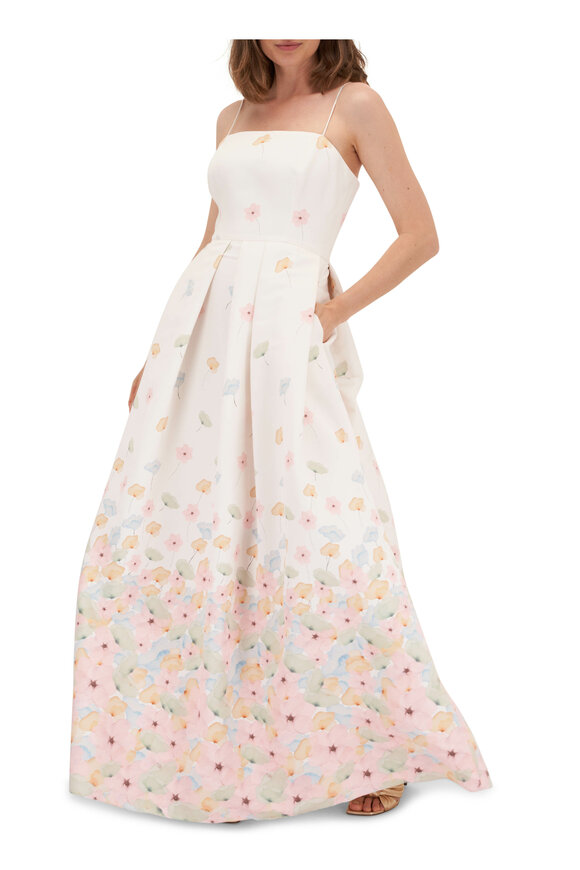 Sachin + Babi - Beau T's Watercolor Floral Print Gown