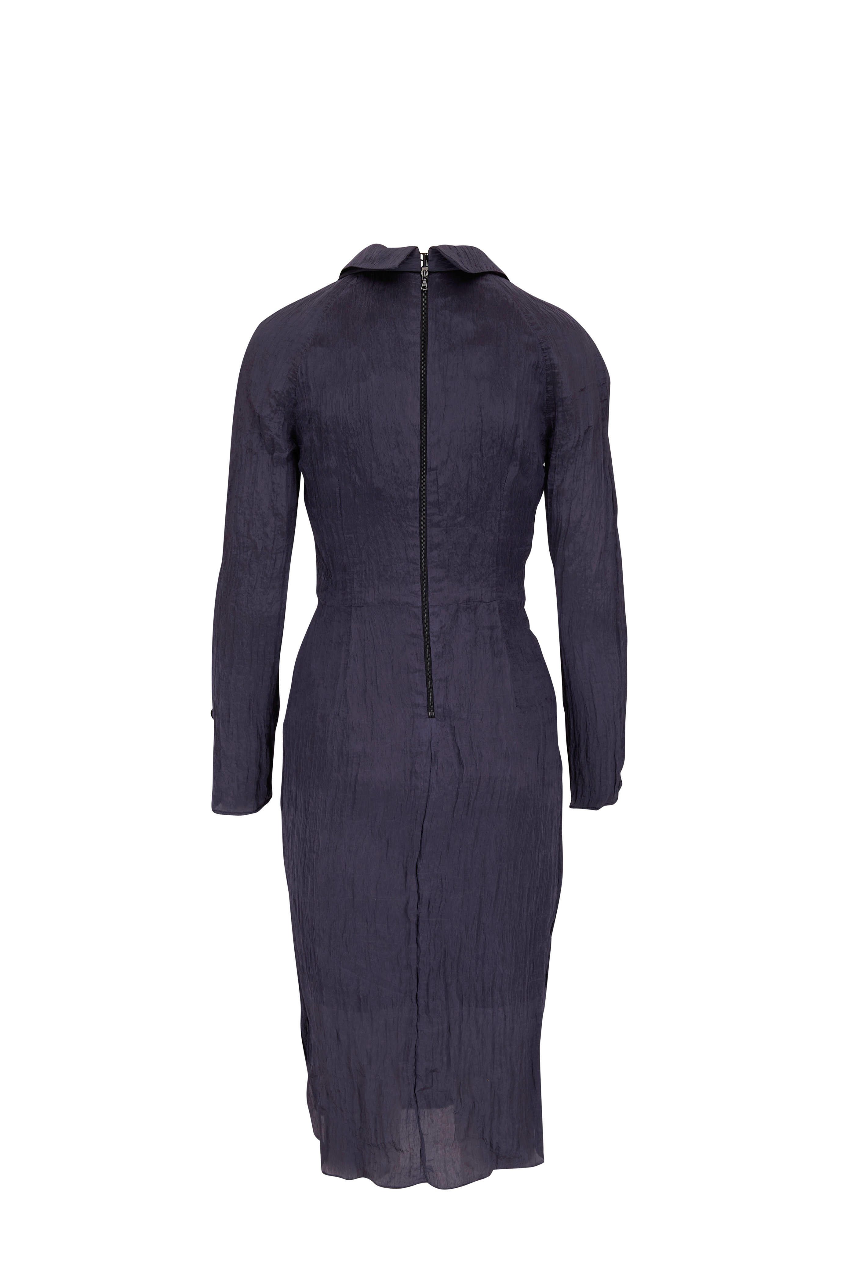 KZ_K Studio Brise Soleil Navy Crinkle Tech Satin Dress