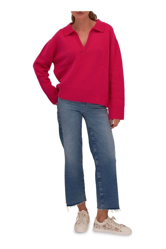 Lisa Yang - Kiki Hibiscus Cashmere Collared Sweater 