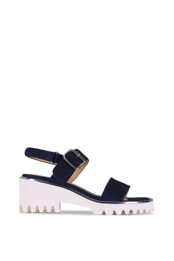 Ron White Elaria Navy Cashmere Suede Lug Sandal, 55mm - view 2