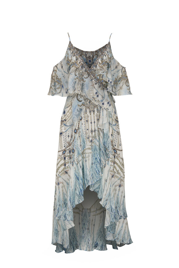 Camilla - Moon and Back Ruffle Over Layer Wrap Dress