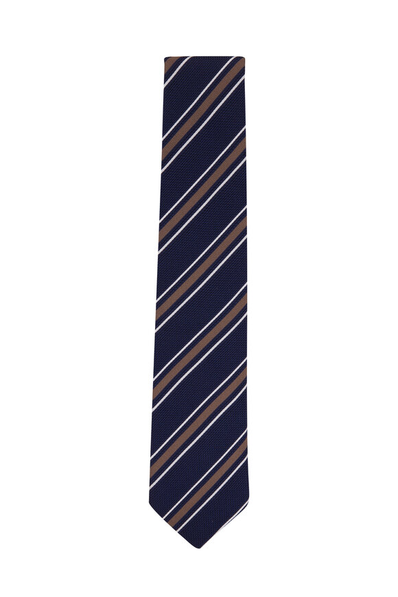 Bigi - Laos Blue Stripe Silk Necktie