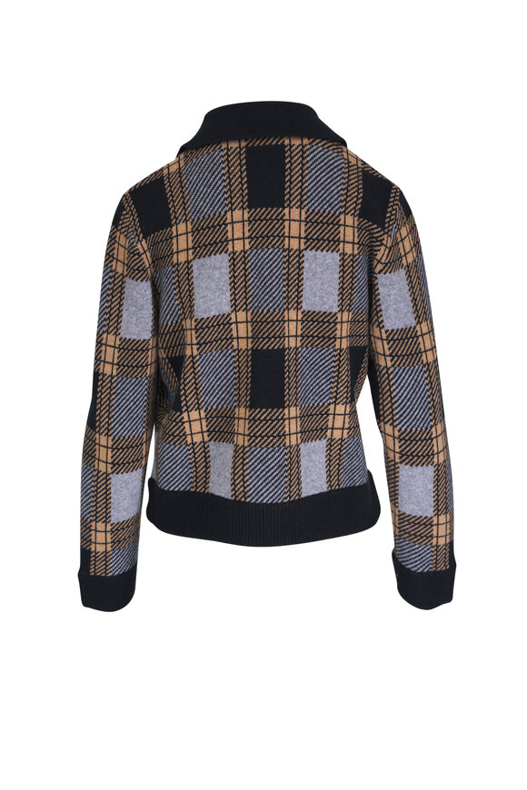 Kinross - Black Multi Plaid Wool & Cashmere Shacket 