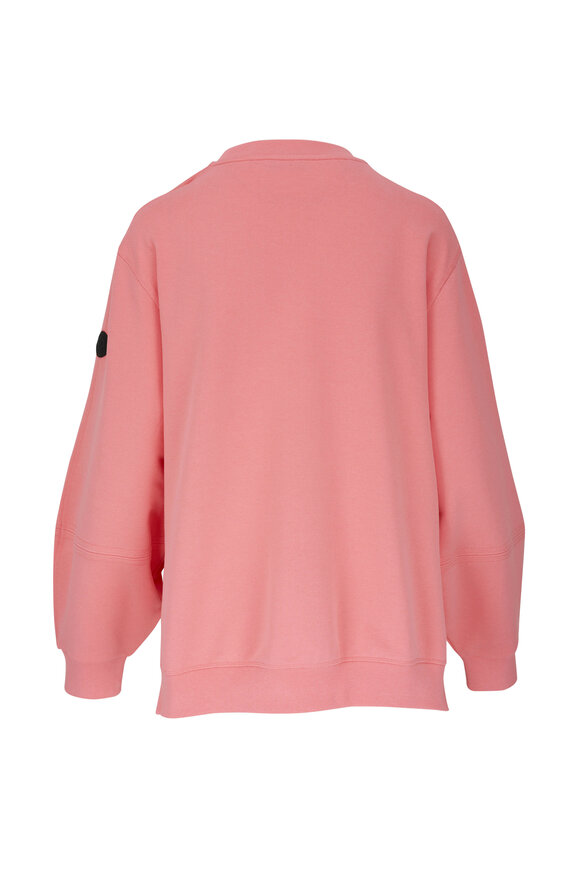 Moncler - Pink Embossed Logo Crew Neck Sweatshirt 