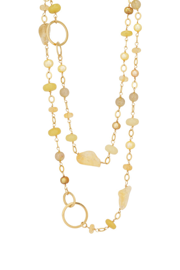 Cristina V. Citrine Pearl Hand Link Necklace - view 1
