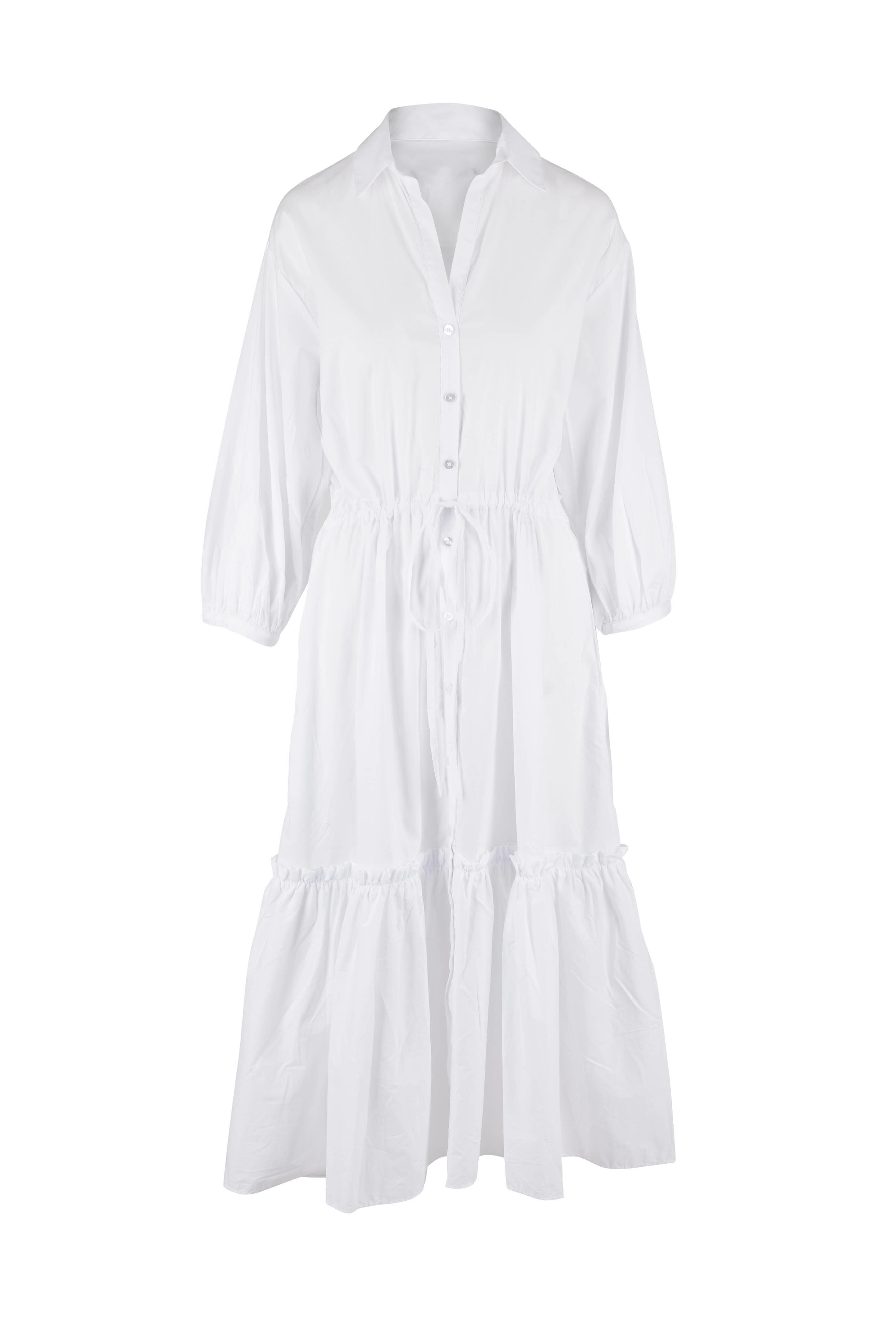 Cara Cara - Hutton White Cotton Tiered Dress | Mitchell Stores