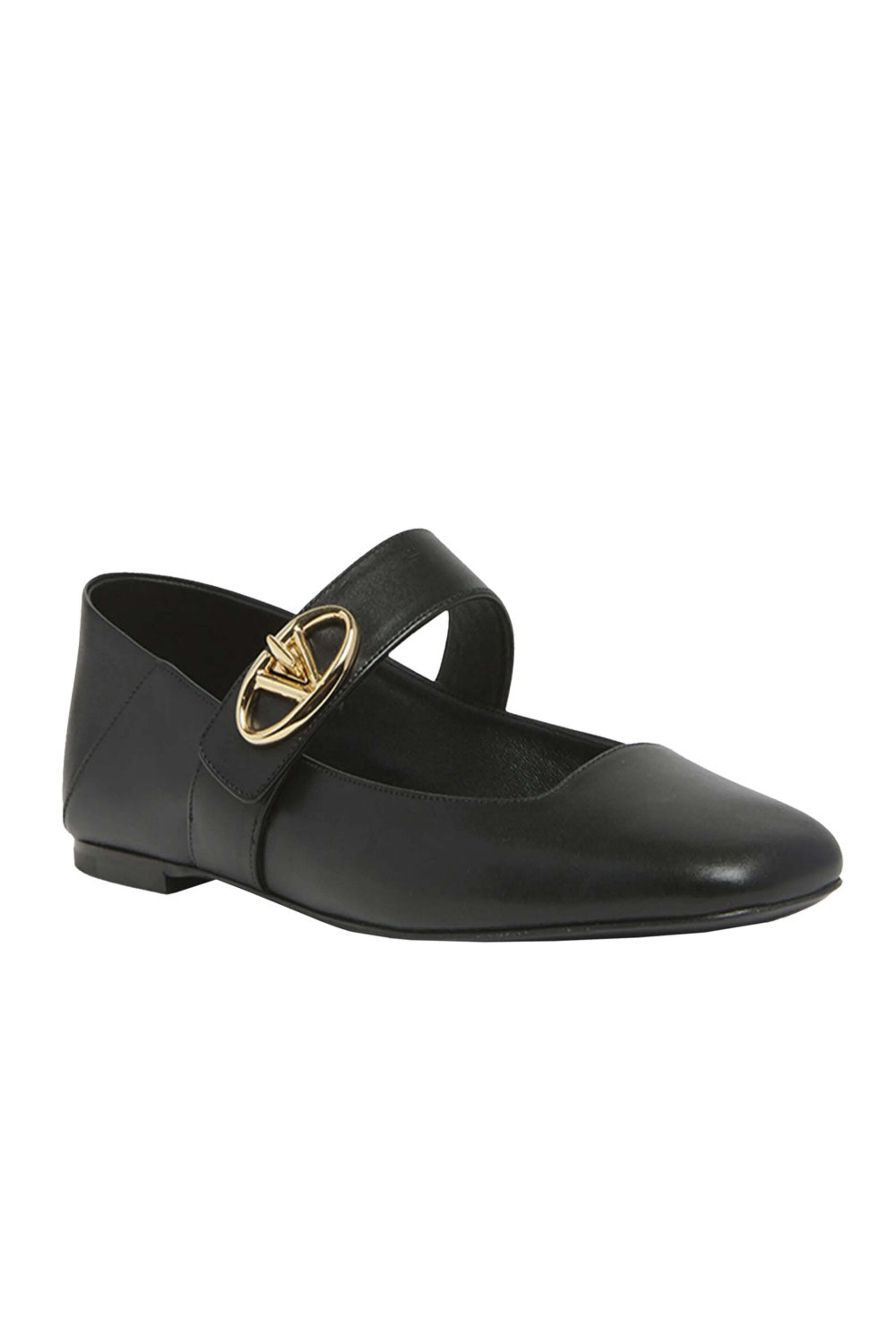 Valentino Garavani - VLogo Mary Jane Ballerina Flat in Nero