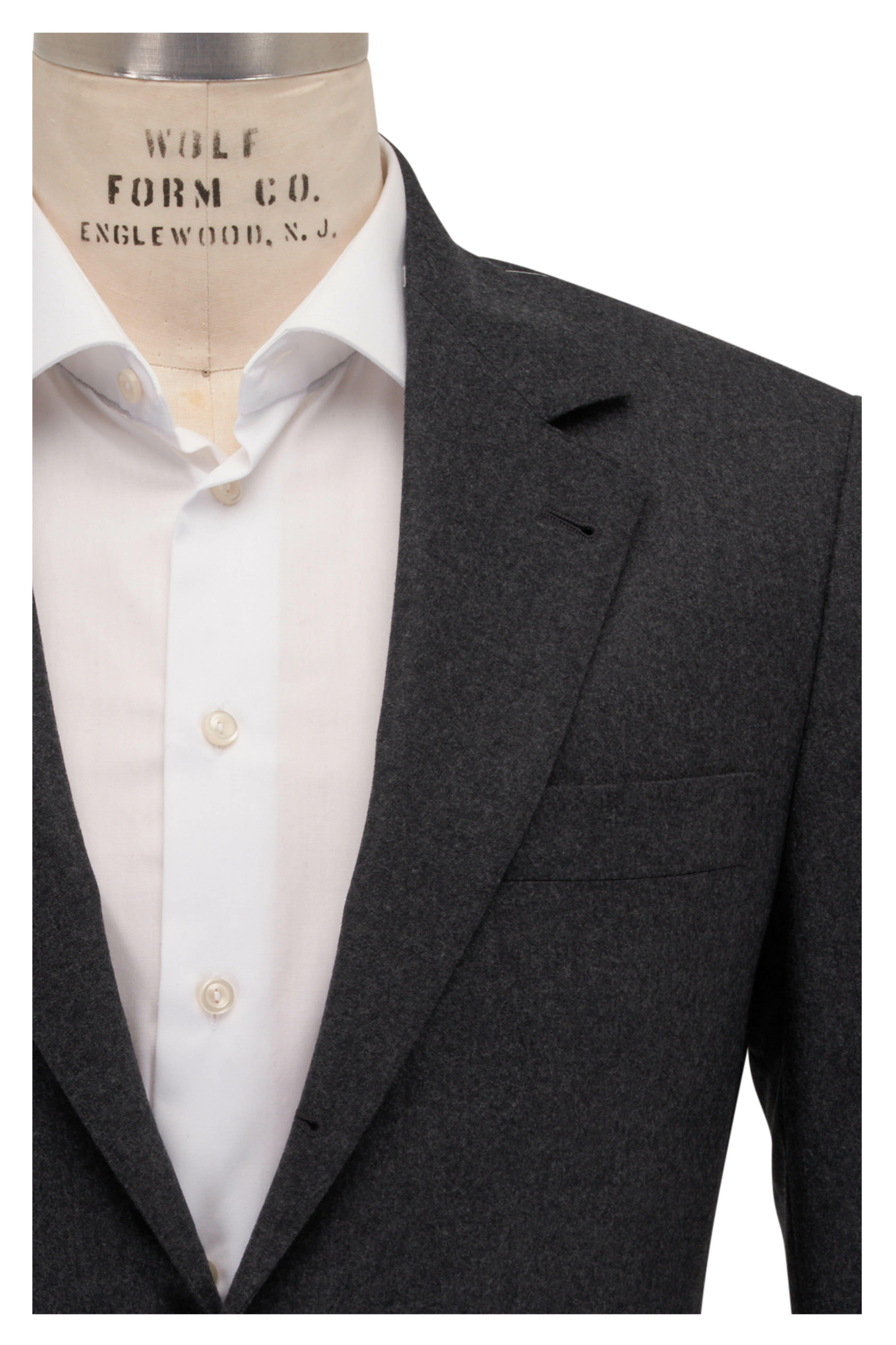 Brunello Cucinelli - Charcoal Gray Flannel Suit | Mitchell Stores
