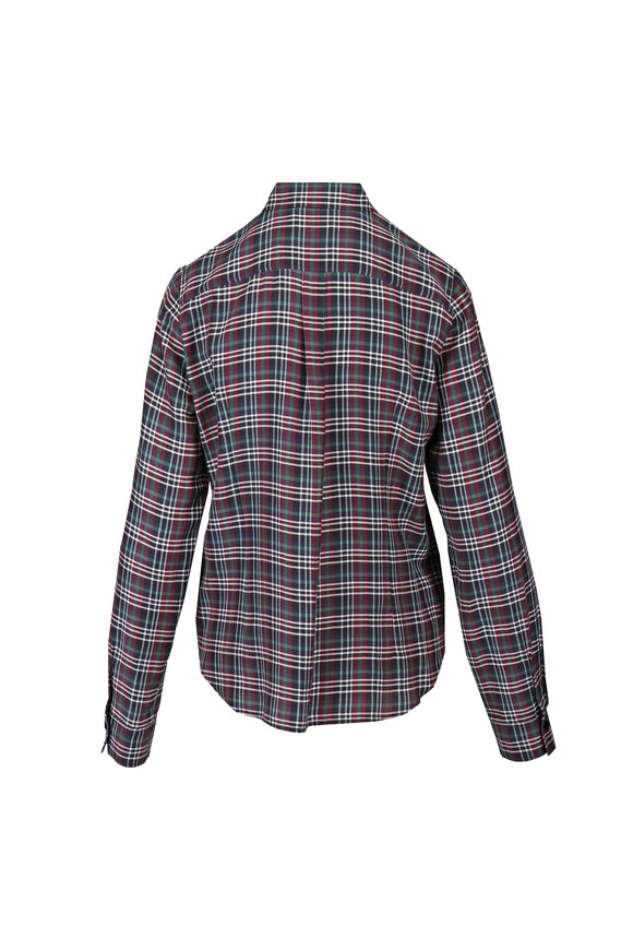 Forte Forte Verde Tartan Voile Ruched Shirt - view 2
