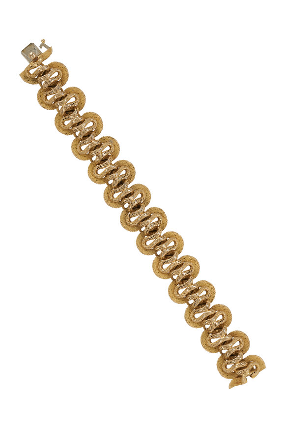 Estate Jewelry Textured Yellow Gold Bracelet