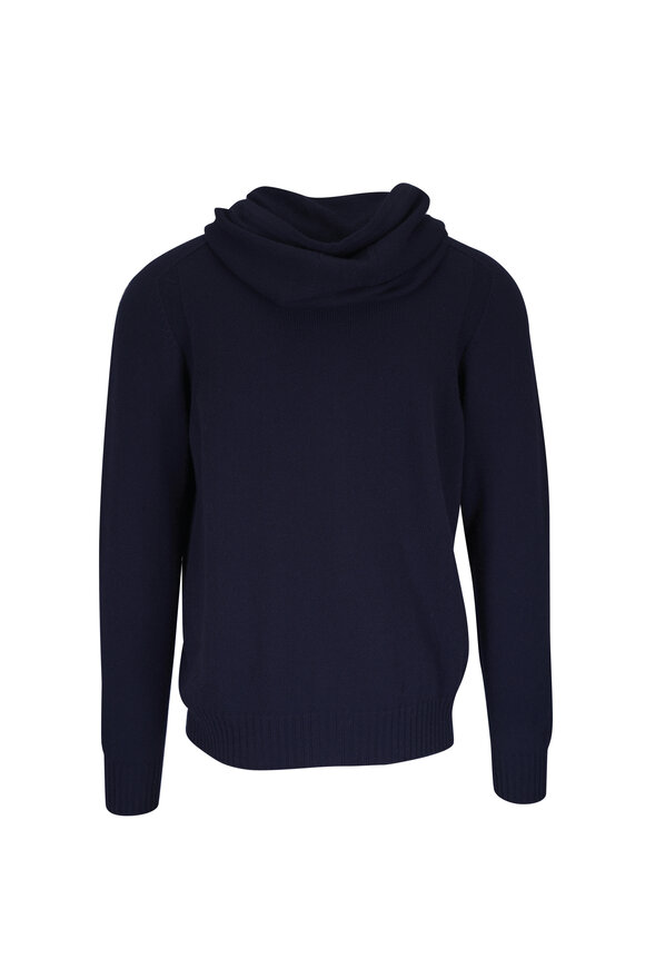 Gran Sasso Navy Blue Front Zip Hoodie - view 4