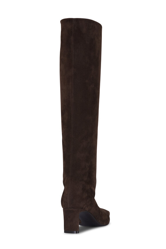 Khaite Ona Dark Brown Suede Knee Boot, 55mm - view 4