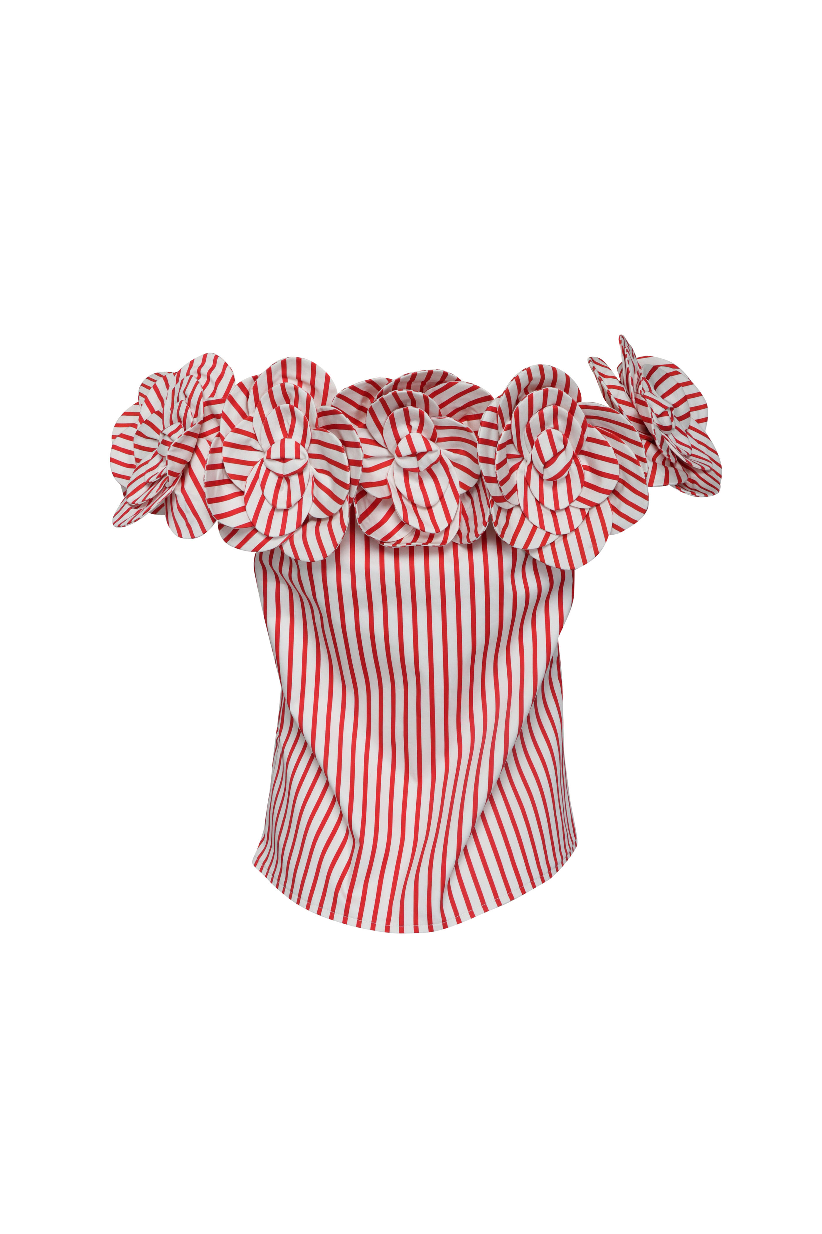 Leo Lin - McKayla Scarlet Stripe Off Shoulder Top