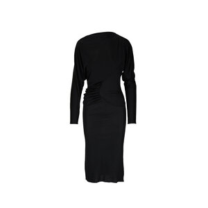 Khaite - Oron Black Draped Jersey Dress | Mitchell Stores