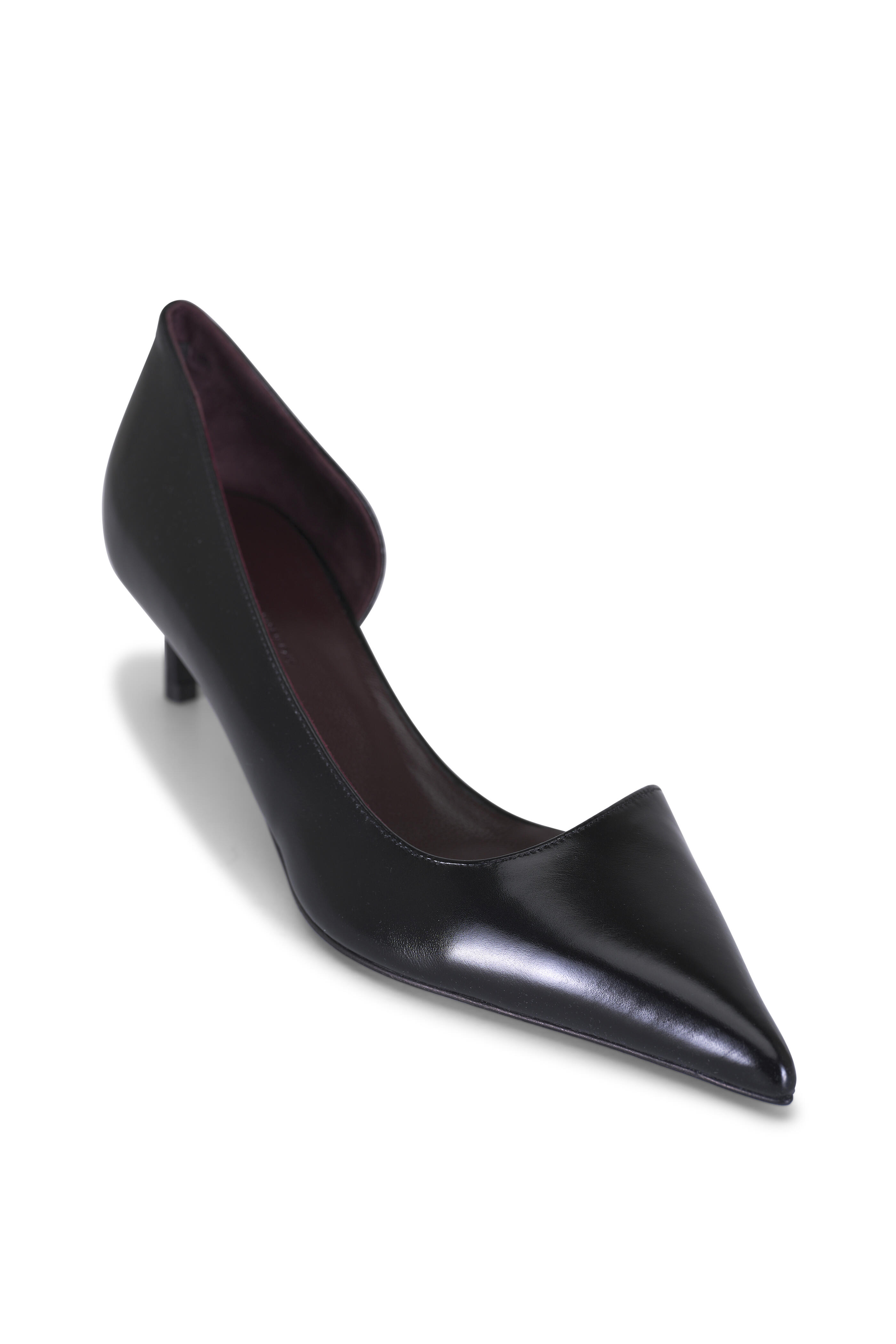 Khaite - Jett D'Orsay Black Leather Pump, 45mm