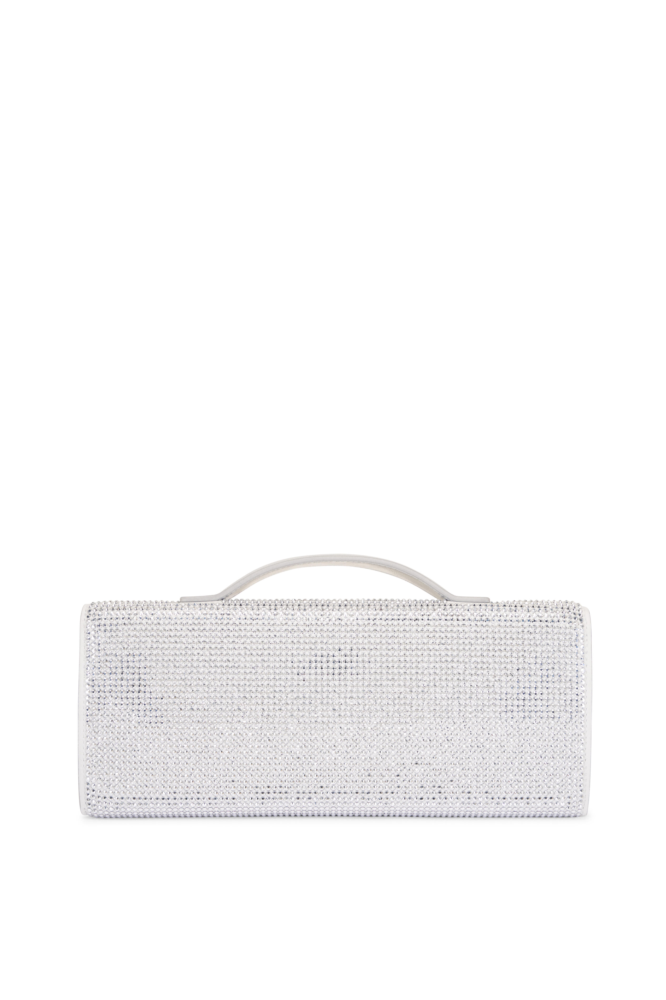 Bottega Veneta - Andiamo White Moonlight & Silver Crystal Clutch