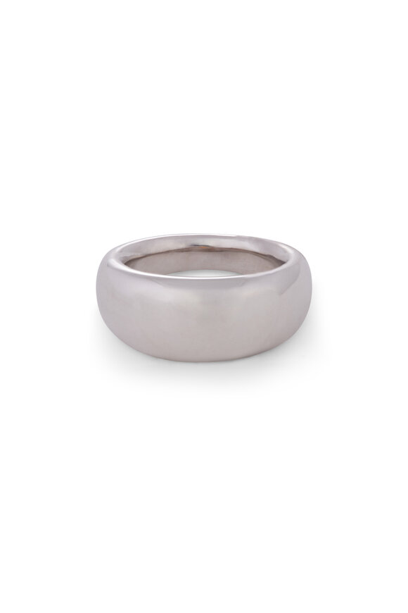 Sidney Garber 18k White Gold French Dome Ring