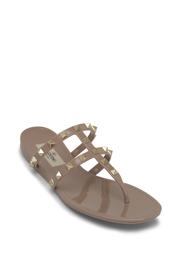 Valentino Garavani Poudre Rockstud Flat Sandal