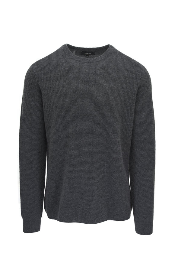 Kinross - Charcoal Cashmere Thermal Crewneck Sweater