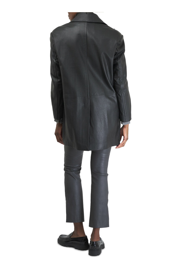 Max Mara - Ardea Black Leather Jacket