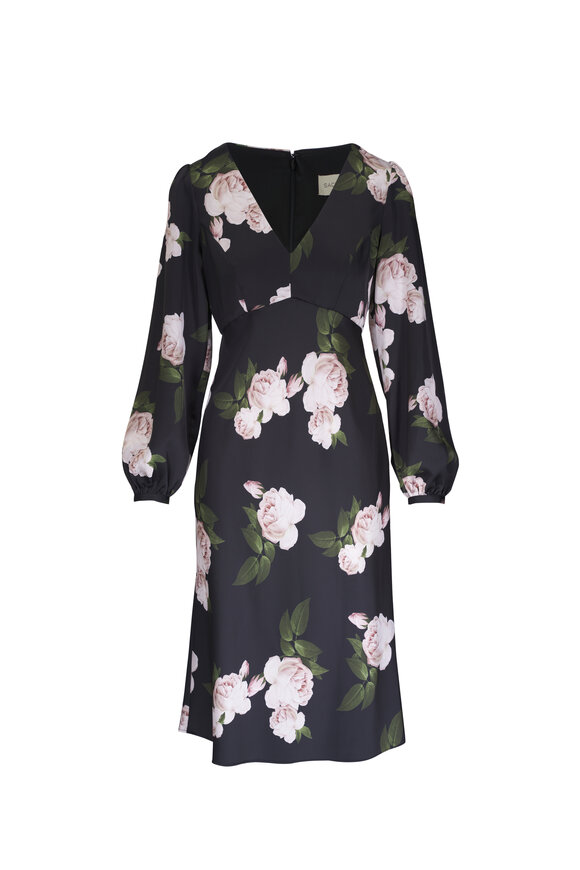 Sachin + Babi Lola Obsidian Blooms Satin Dress