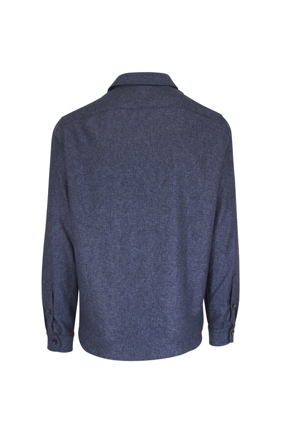 Isaia Blue Cashmere Overshirt - view 3