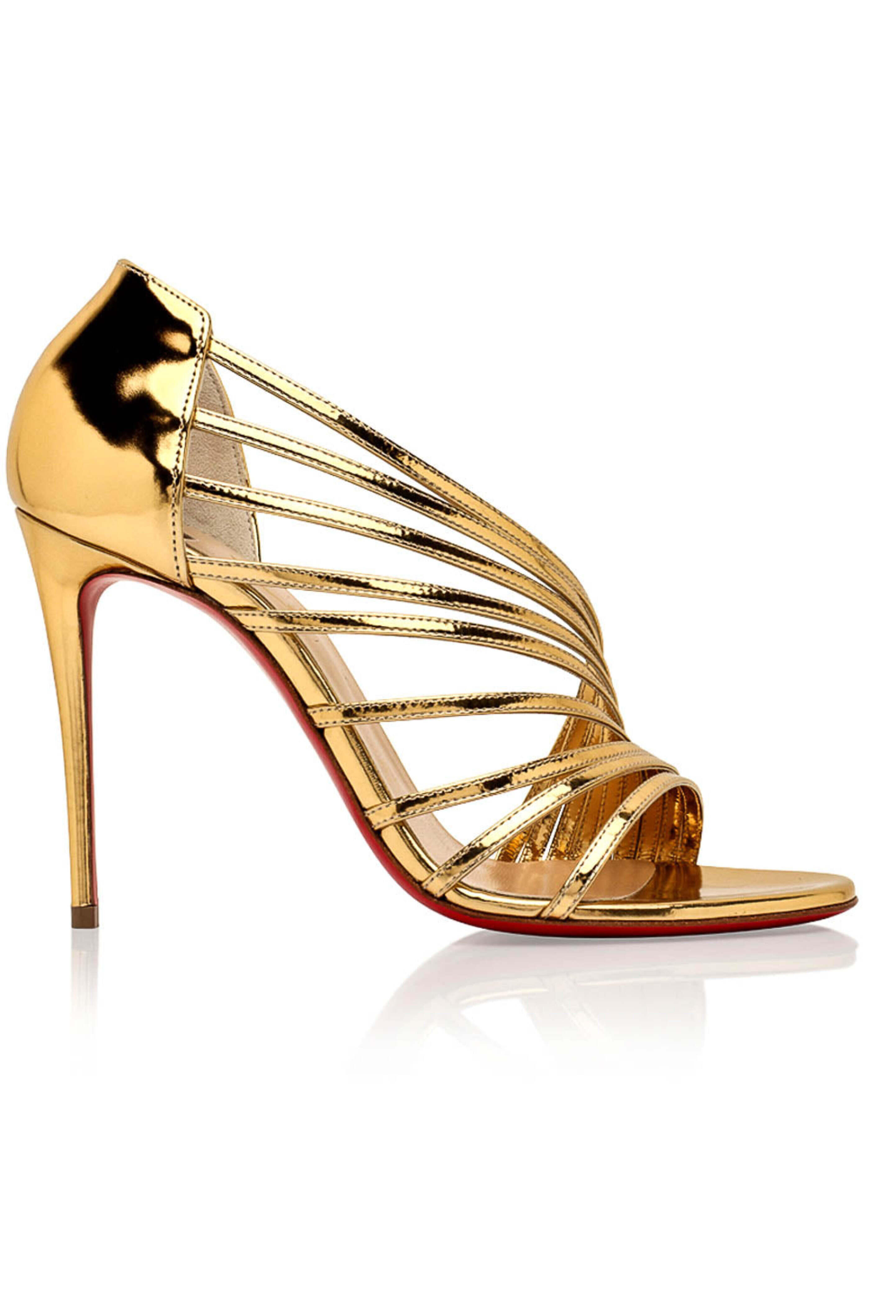 Christian Louboutin Women's Gold Norina | Mitchell Stores