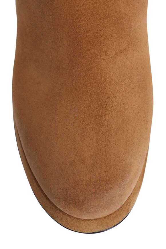 Valentino Garavani Fawcette VLogo Havana Suede Platform Bootie - view 5