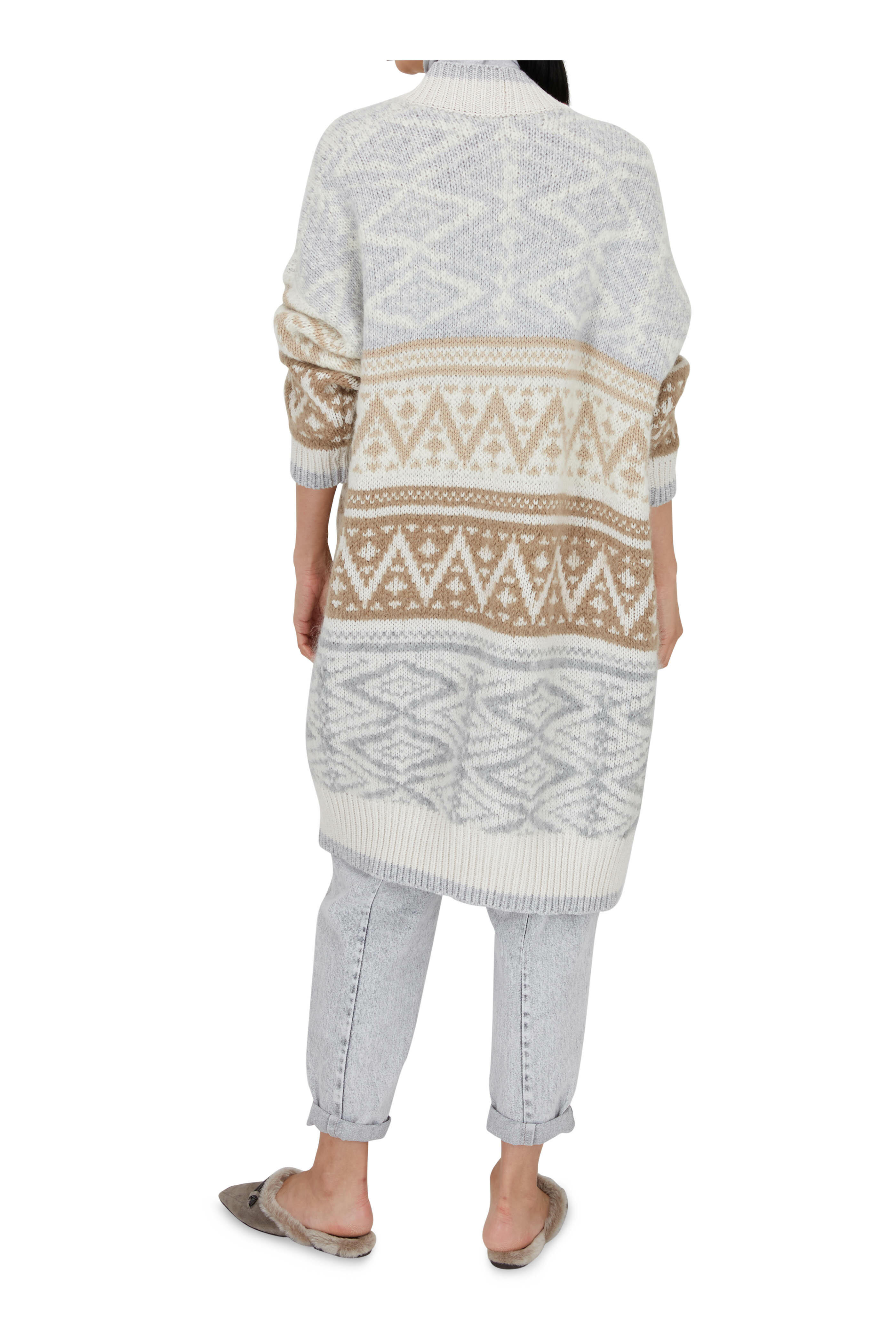 Brunello Cucinelli - Dark Gray Shearling Monili Flat