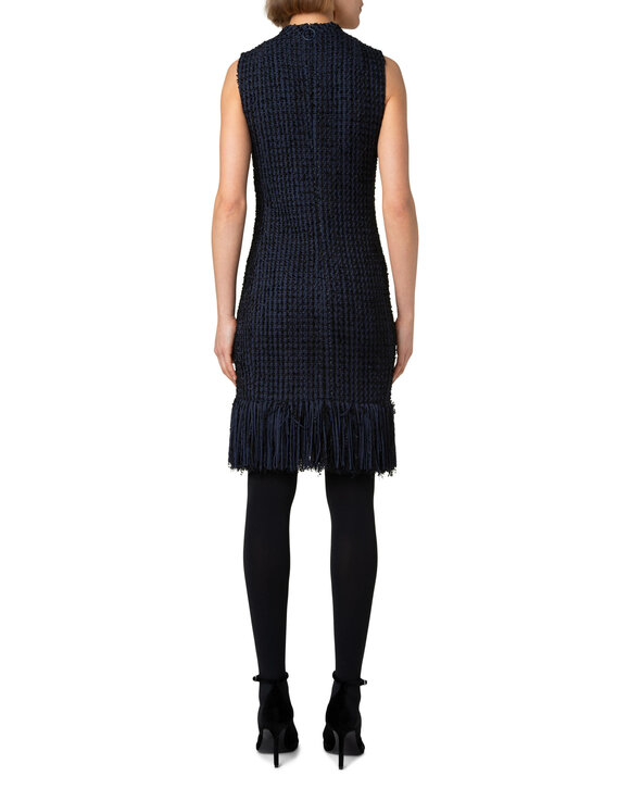 Akris Punto - Navy Blue Fringe Tweed Dress