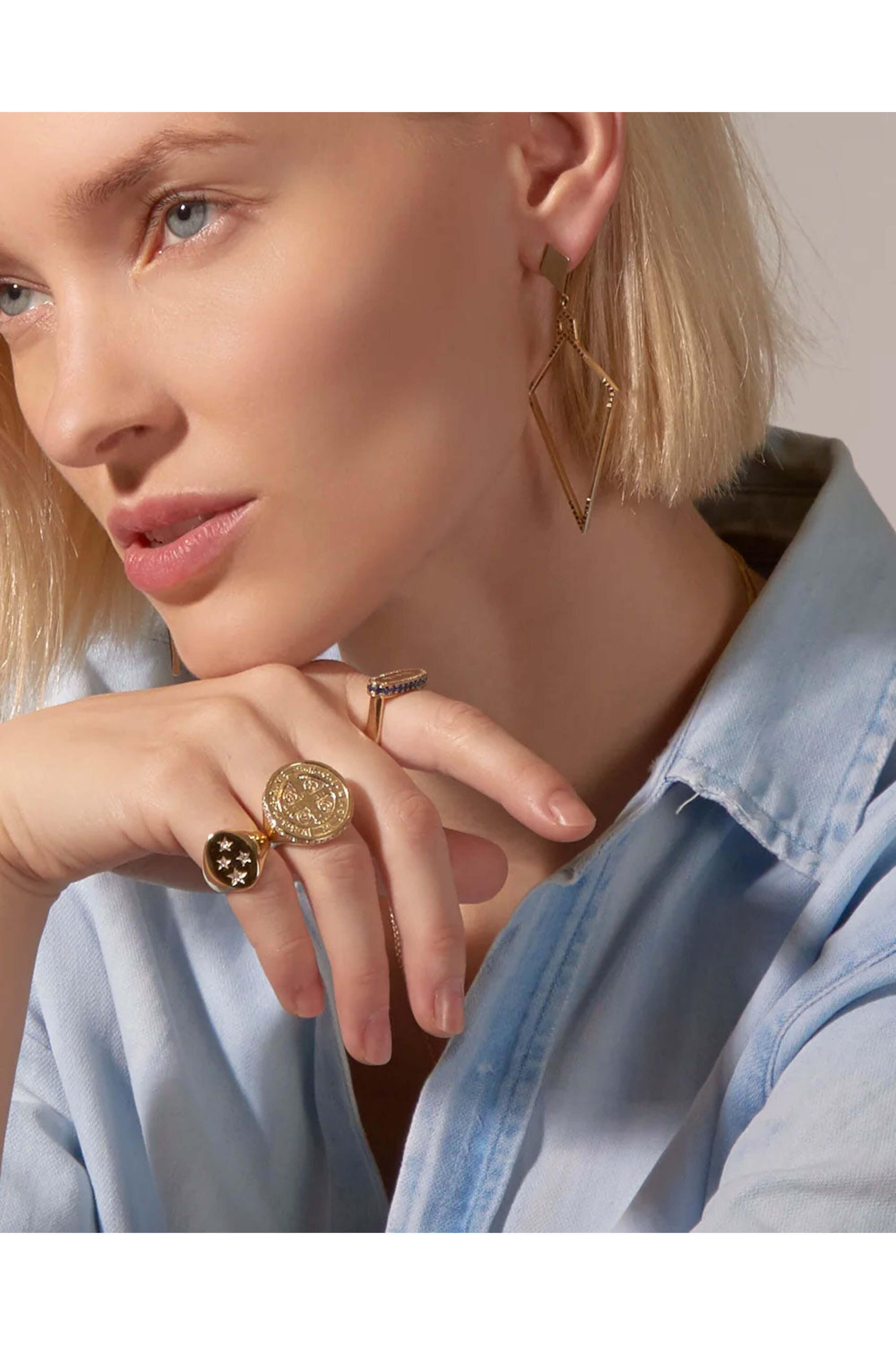 Dru - Sapphire and Diamond Kiss The Sky Ring